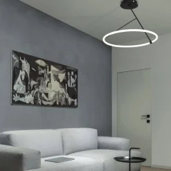 Plafoniere Moderne-Selezionato da Mazzolaluce Plafoniera moderna per soggiorno design anello luminoso 30w 3000k