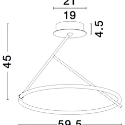 Plafoniere Moderne-Selezionato da Mazzolaluce Plafoniera moderna per soggiorno design anello luminoso 30w 3000k