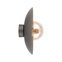 Plafoniere Moderne-Selezionato da Mazzolaluce Plafoniera moderna piatto marrone sfera di vetro bianco