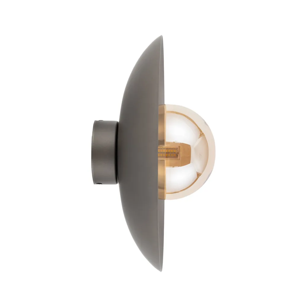 Plafoniere Moderne-Selezionato da Mazzolaluce Plafoniera moderna piatto marrone sfera di vetro bianco
