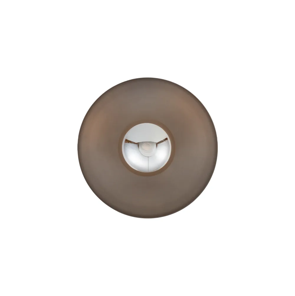 Plafoniere Moderne-Selezionato da Mazzolaluce Plafoniera moderna piatto marrone sfera di vetro bianco