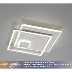 Plafoniere Moderne-Vivida International Plafoniera moderna quadrata bianca 40w 3000k 4000k vivida tilda