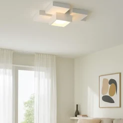 Plafoniere Moderne-Sforzin Illuminazione Plafoniera moderna quadrati gesso bianca sforzin