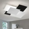 Plafoniere Moderne-Top Light Plafoniera moderna rettangolare vetri nero bianco per soggiorno