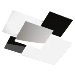 Plafoniere Moderne-Top Light Plafoniera moderna rettangolare vetri nero bianco per soggiorno