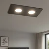 Plafoniere Moderne-Top Light Plafoniera moderna rettangolare vetro marrone scuro