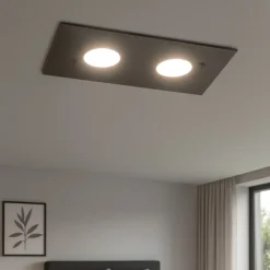 Plafoniere Moderne-Top Light Plafoniera moderna rettangolare vetro marrone scuro