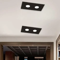 Plafoniere Moderne-Top Light Plafoniera moderna rettangolare vetro marrone scuro