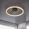 Plafoniere Moderne-Selezionato da Mazzolaluce Plafoniera moderna rotonda cerchio nera led 3000k dimmerabile