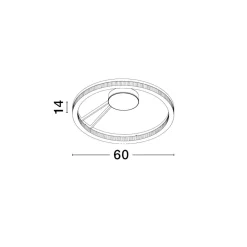 Plafoniere Moderne-Selezionato da Mazzolaluce Plafoniera moderna rotonda cerchio nera led 3000k dimmerabile