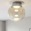 Plafoniere Moderne-Miloox Plafoniera moderna sfera vetro ambrato da soggiorno sforzin
