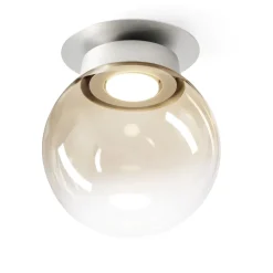 Plafoniere Moderne-Miloox Plafoniera moderna sfera vetro ambrato da soggiorno sforzin