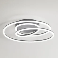 Plafoniere Moderne-Perenz Illuminazione Plafoniera moderna spira perenz grigio metallizzato led 3000k