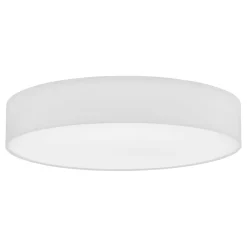 Plafoniere Moderne-Eglo Plafoniera moderna tessuto bianco 76 cm rotonda pasteri