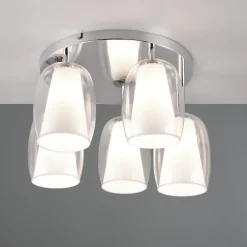 Plafoniere Moderne-Selezionato da Mazzolaluce Plafoniera moderna tonda in vetro per salotto