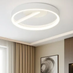 Plafoniere Moderne-Top Light Plafoniera moderna malika rotonda bianca led 28w cct per soggiorno