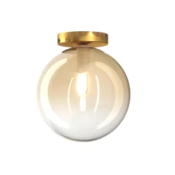 Plafoniere Moderne-Top Light Plafoniera moderna toplight eclipse sfera vetro ambra