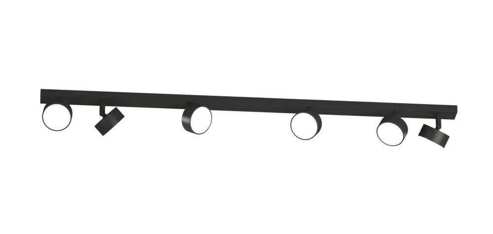 Plafoniere Moderne-Top Light Plafoniera moderna toplight nera 6 luci orientabili per cucina