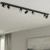 Plafoniere Moderne-Top Light Plafoniera moderna toplight nero 7 faretti led orientabili