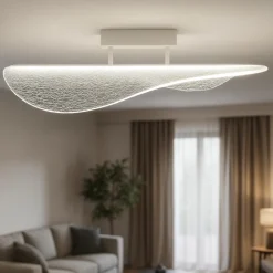 Plafoniere Moderne-Selezionato da Mazzolaluce Plafoniera moderna vela effetto vetro crepato led 40w 3000k