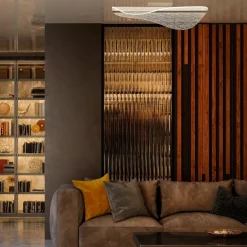 Plafoniere Moderne-Selezionato da Mazzolaluce Plafoniera moderna vela effetto vetro crepato led 40w 3000k