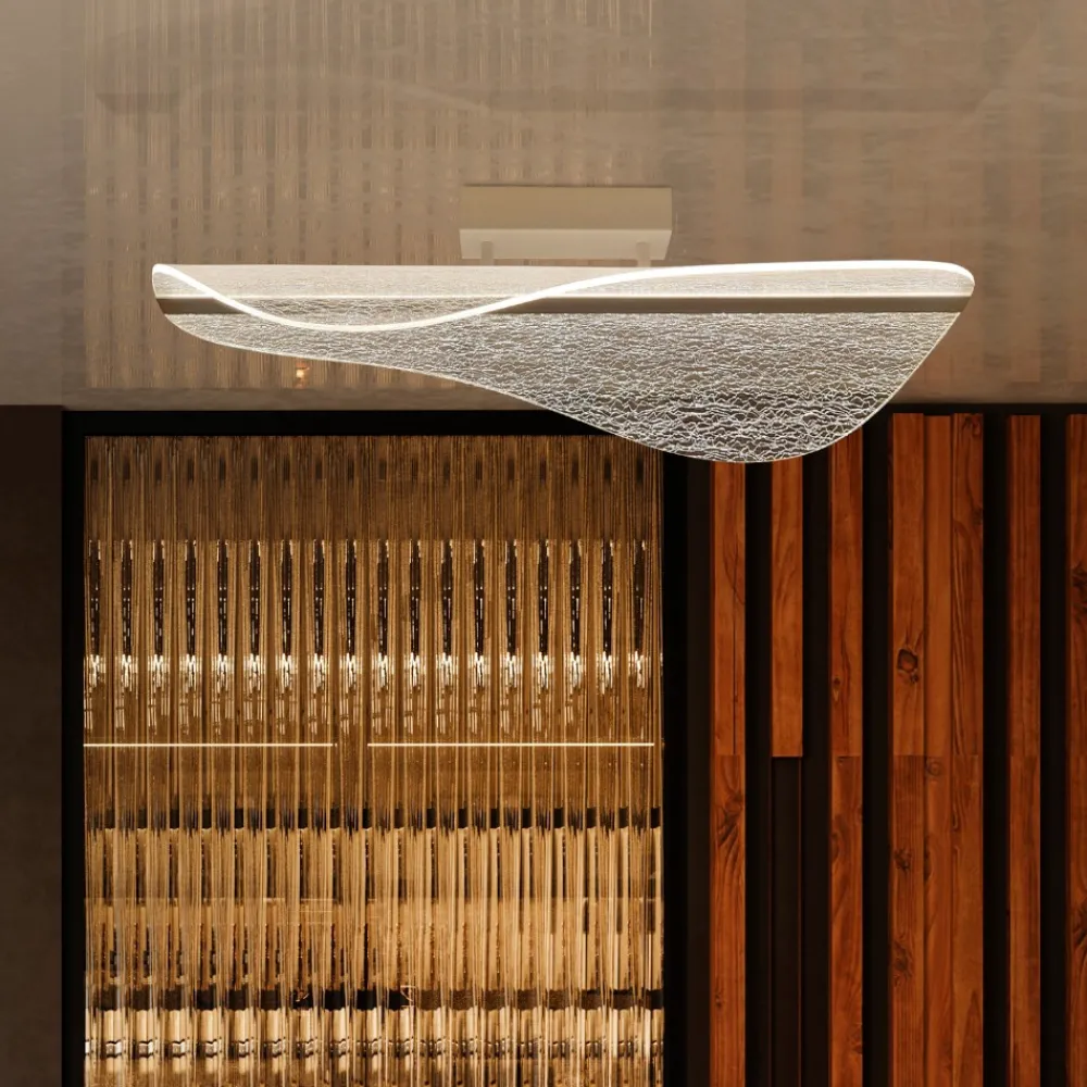 Plafoniere Moderne-Selezionato da Mazzolaluce Plafoniera moderna vela effetto vetro crepato led 40w 3000k