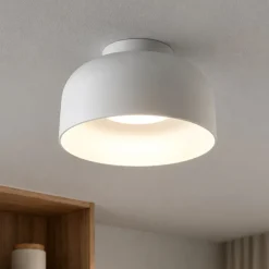 Plafoniere Moderne-Vivida International Plafoniera moderna vivida bottone bianca led 16w cct dimmerabile con telecomando 22cm