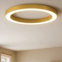 Plafoniere Moderne-Ondaluce Plafoniera moerna globus led 3000k 4000k dimmerabile oro 100cm