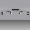 Plafoniere Moderne-Selezionato da Mazzolaluce Plafoniera nera a doppia luce con 4 faretti led 3000k orientabili