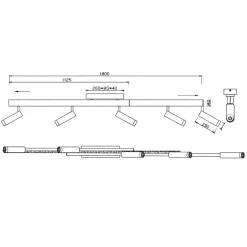Plafoniere Moderne-Selezionato da Mazzolaluce Plafoniera nera allungabile con faretti led 2700k a 65000k con telecomando