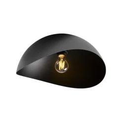 Plafoniere Moderne-Selezionato da Mazzolaluce Plafoniera nera 30cm cupola semisfera in metallo moderna