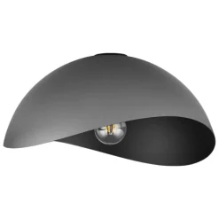 Plafoniere Moderne-Selezionato da Mazzolaluce Plafoniera nera 30cm cupola semisfera in metallo moderna