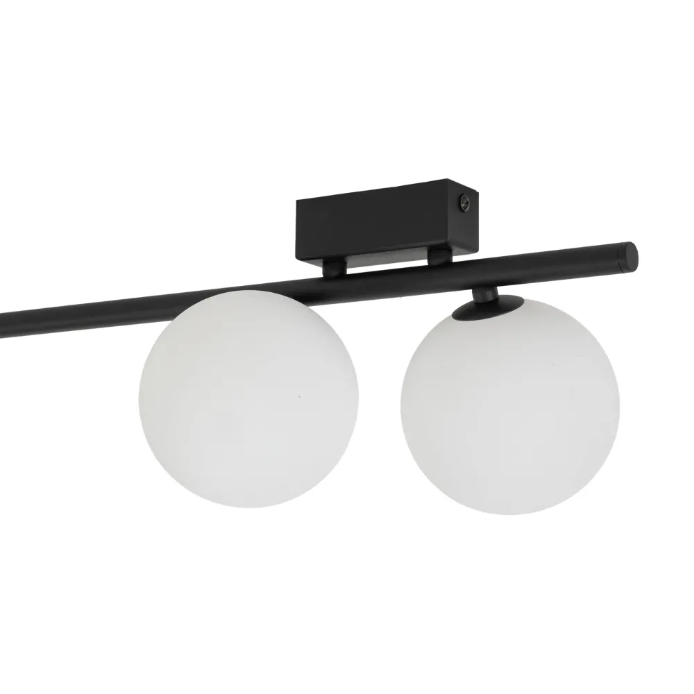 Plafoniere Moderne-Selezionato da Mazzolaluce Plafoniera nera 200 cm moderna binario con sfere in vetro per soggiorno
