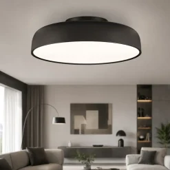 Plafoniere Moderne-Selezionato da Mazzolaluce Plafoniera nera 50 cm moderna per soggiorno led 3000k dimmerabile