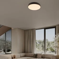 Plafoniere Moderne-Selezionato da Mazzolaluce Plafoniera nera 50 cm moderna per soggiorno led 3000k dimmerabile