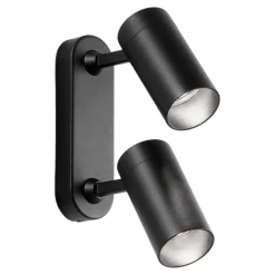 Plafoniere Moderne-IsyLuce Plafoniera nera con due faretti orientabili