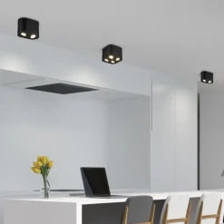 Plafoniere Moderne-Selezionato da Mazzolaluce Plafoniera nera con faretti orientabili gu10 led
