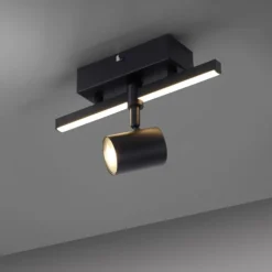 Plafoniere Moderne-Selezionato da Mazzolaluce Plafoniera nera con faretto orientabile doppia luce led 3000k