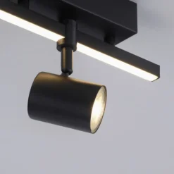 Plafoniere Moderne-Selezionato da Mazzolaluce Plafoniera nera con faretto orientabile doppia luce led 3000k