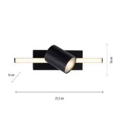 Plafoniere Moderne-Selezionato da Mazzolaluce Plafoniera nera con faretto orientabile doppia luce led 3000k
