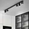 Plafoniere Moderne-Perenz Illuminazione Plafoniera nera con spot lampade squadrate orientabili perenz oddy