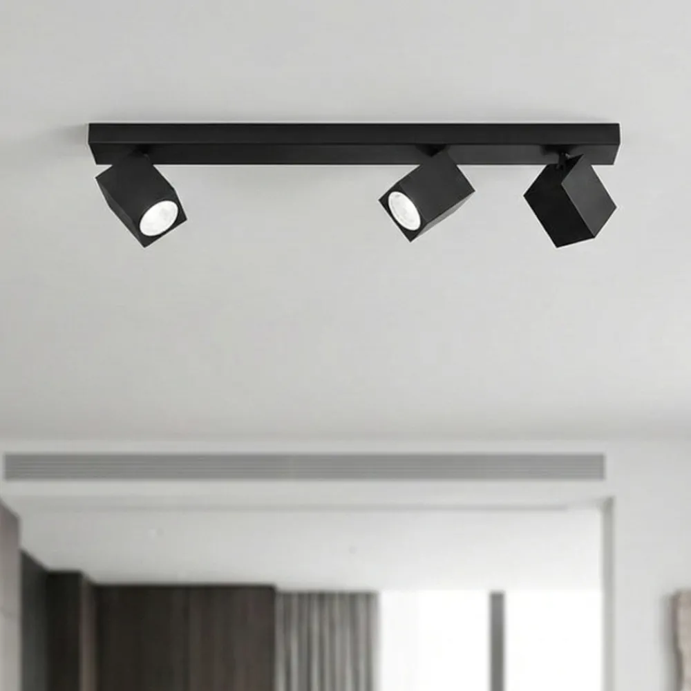 Plafoniere Moderne-Perenz Illuminazione Plafoniera nera da soffitto con spot orientabili oddy perenz