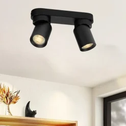 Plafoniere Moderne-Selezionato da Mazzolaluce Plafoniera nera da soffitto per cucina con faretti