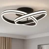 Plafoniere Moderne-Selezionato da Mazzolaluce Plafoniera nera design moderna 58w dimmerabile per soggiorno