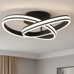 Plafoniere Moderne-Selezionato da Mazzolaluce Plafoniera nera design moderna 58w dimmerabile per soggiorno
