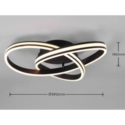 Plafoniere Moderne-Selezionato da Mazzolaluce Plafoniera nera design moderna 58w dimmerabile per soggiorno