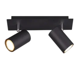 Plafoniere Moderne-Selezionato da Mazzolaluce Plafoniera nera 2 faretti moderna orientabile