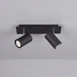 Plafoniere Moderne-Selezionato da Mazzolaluce Plafoniera nera 2 faretti moderna orientabile