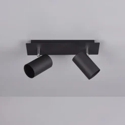 Plafoniere Moderne-Selezionato da Mazzolaluce Plafoniera nera 2 faretti moderna orientabile