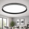 Plafoniere Moderne-Fabas Luce Plafoniera nera isy led 64w 2700k 3200k 4000k per soggiorno